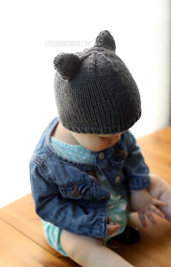 Baby Bear Hat a knitting pattern by Little Red Window