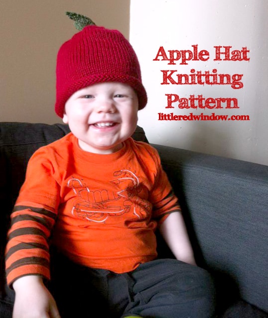 Apple Hat Knitting Pattern by Little Red Window