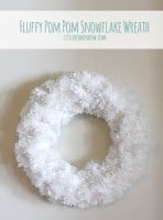 white Fluffy Snowflake Pom Pom Wreath