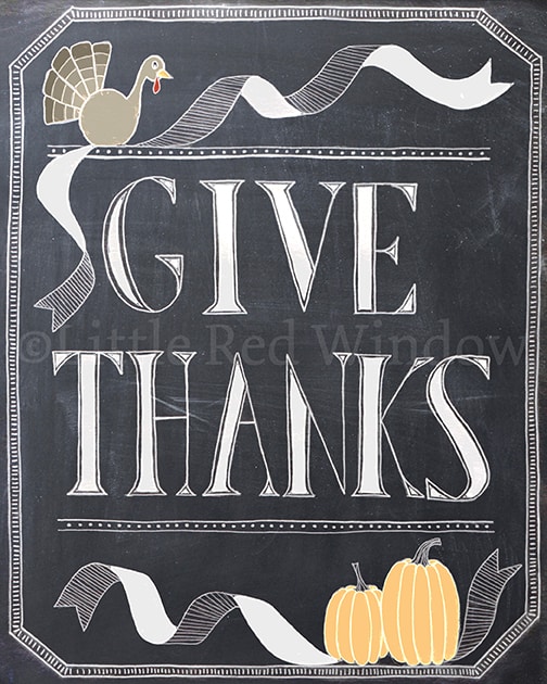 Give Thanks Thanksgiving printable from LittleRedWindow on Etsy