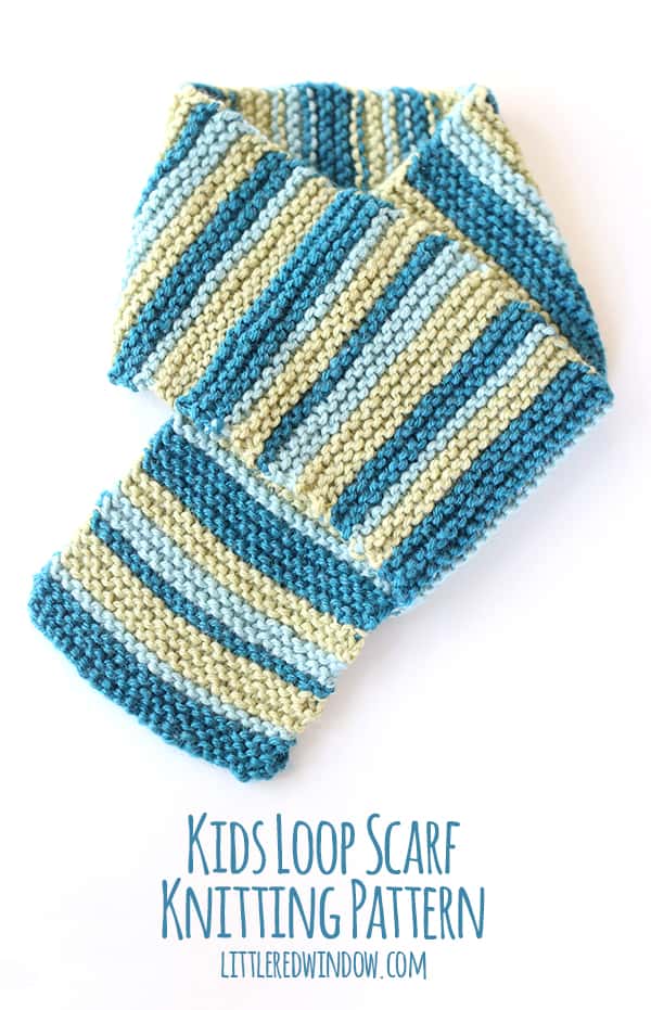 Green and blue striped scarf folded neatly
