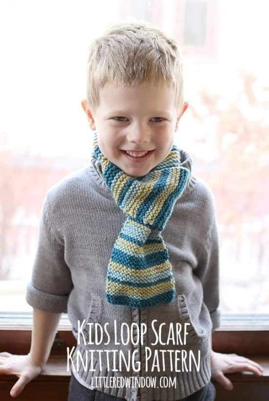 Kids Loop Scarf Knitting Pattern Little Red Window