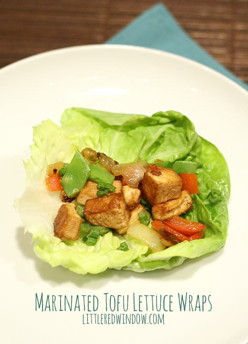 Marinated Tofu Lettuce Wrap | littleredwindow.com | Easy, low carb and delicious recipe for tofu with lots of flavor!
