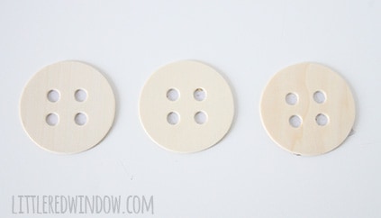 Plain wooden button shapes