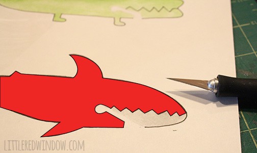 shark shape diagram with red added to show which part to cut for body