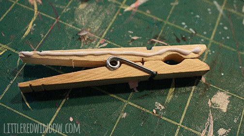 clothespin with glue on the side