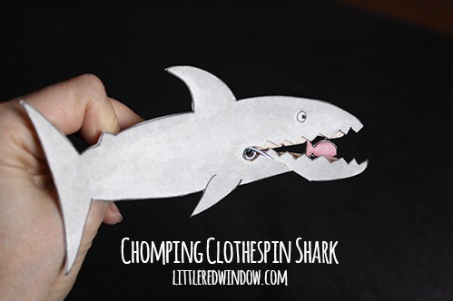 Chomping Clothespin Animals | littleredwindow.com | Make some adorable (and hungry) animals friends!