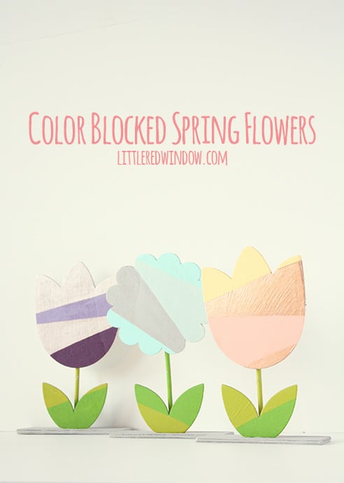 Color Blocked Spring Flowers | littleredwindow.com | Make these colorful and happy flowers to brighten up your house!