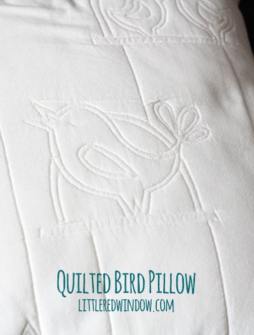 Quilted Bird Pillow |  littleredwindow.com