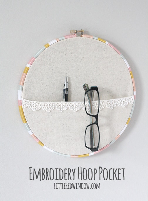 Embroidery Hoop Pocket Tutorial | littleredwindow.com