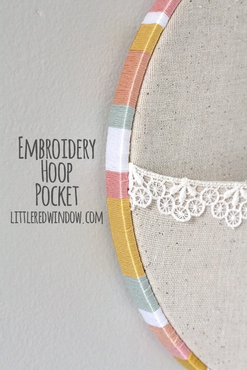 Embroidery Hoop Pocket Tutorial |  littleredwindow.com
