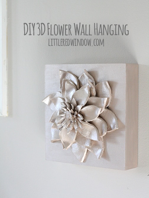 DIY 3D Flower Wall Hanging |  littleredwindow.com