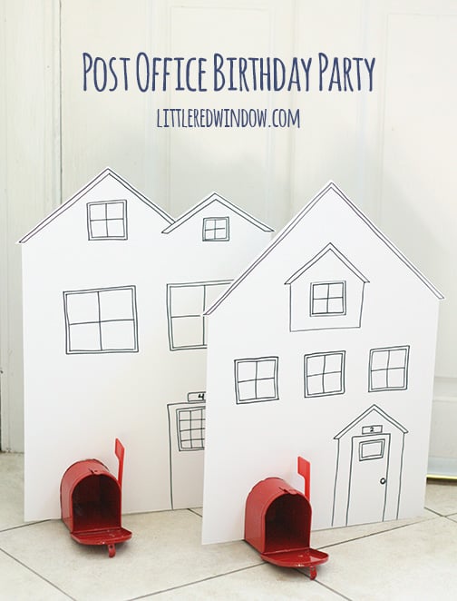 Post Office Birthday Party | littleredwindow.com | Tons of great ideas for your little mail carrier! 