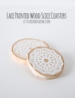 Lace Wood Slice Coasters