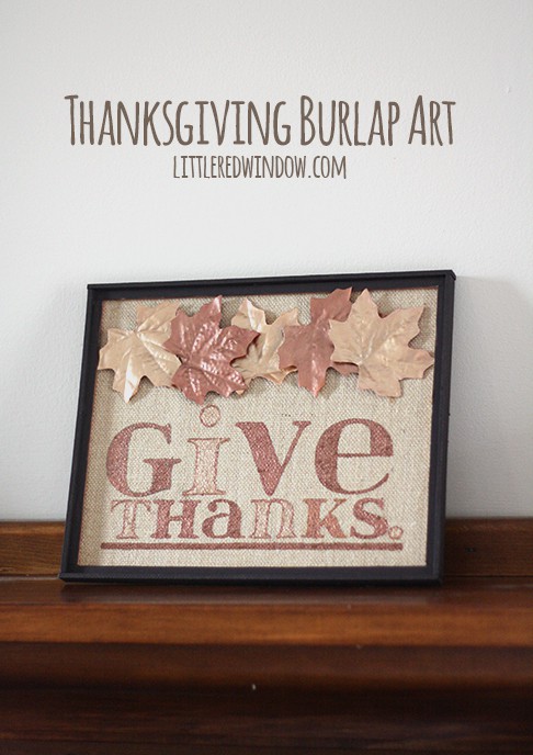 Thanksgiving Burlap Art | littleredwindow.com  