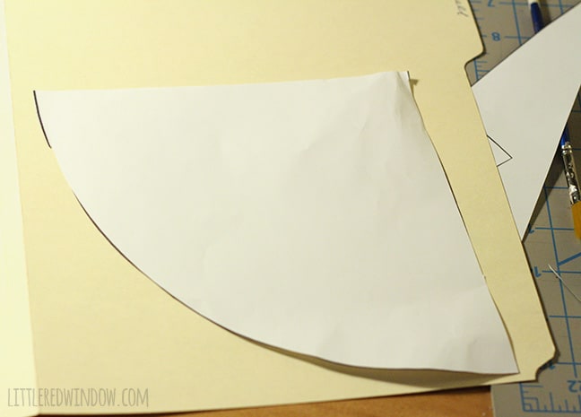 paper cone shape template on top of a file folder