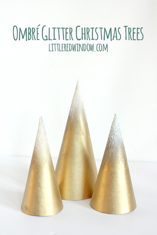 Ombre Glitter Christmas Trees | littleredwindow.com