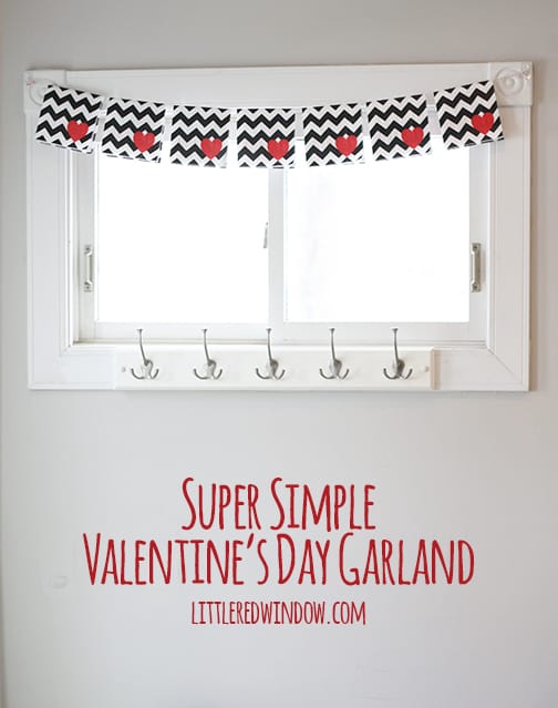 Super Simple Valentine's Day Garland | littleredwindow.com | You won't believe what I used to make this garland!
