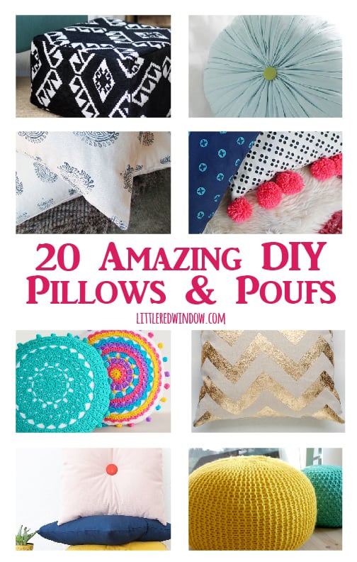 20 amazing DIY Pillows & Poufs | littleredwindow.com