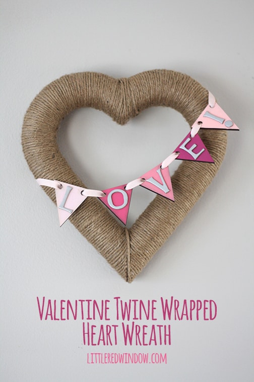 Valentine Twine Wrapped Heart Wreath | littleredwindow.com