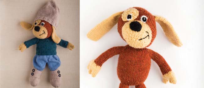 knit dog stuffed animal