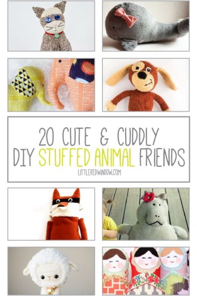 20 Cute & Cuddly DIY Stuffed Animal Friends | littleredwindow.com