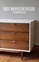 small fabric wrapped dresser