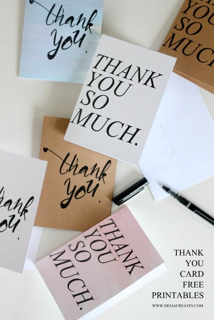 Two styles of thank you card one script one serif