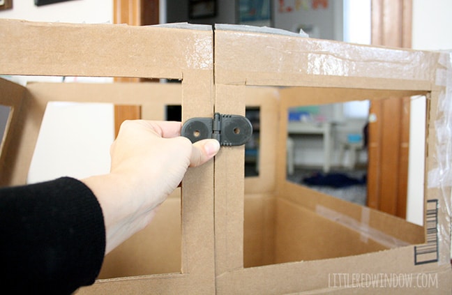 45 Minute Cardboard Box Car| littleredwindow.com | Not all crafts have to be perfect and pinterest-worthy, this cardboard box car is fun to make WITH your kids and is done in less than an hour!