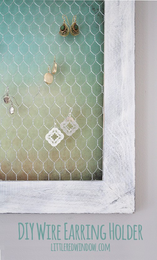 Wire Earring Holder DIY | littleredwindow.com | Keep your jewelry organized with this simple earring holder, it's really easy to make! 