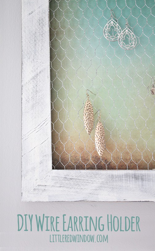 Wire Earring Holder DIY | littleredwindow.com | Keep your jewelry organized with this simple earring holder, it's really easy to make! 
