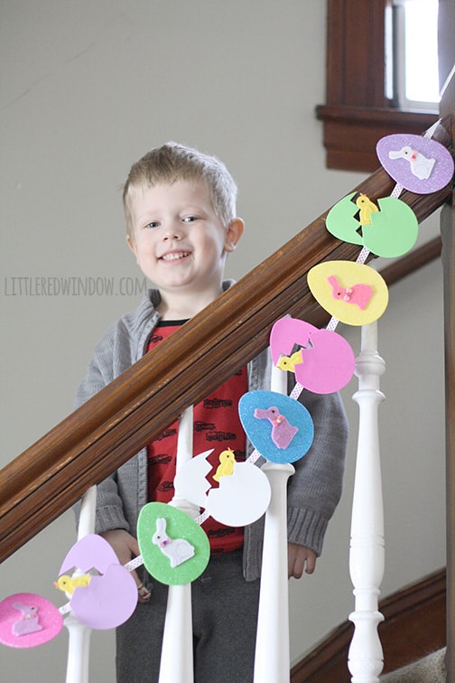 Cute Bunny & Chick Easter Egg Garland  |  littleredwindow.com | Make your own sweet Spring decorations! 