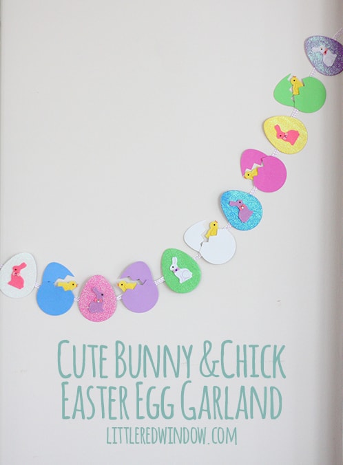 Cute Bunny & Chick Easter Egg Garland | littleredwindow.com | Make your own sweet Spring decorations!