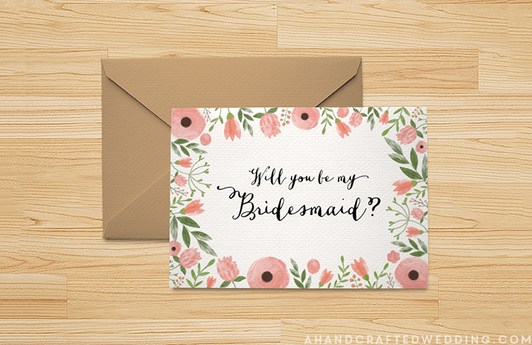 Floral Bridesmaid card