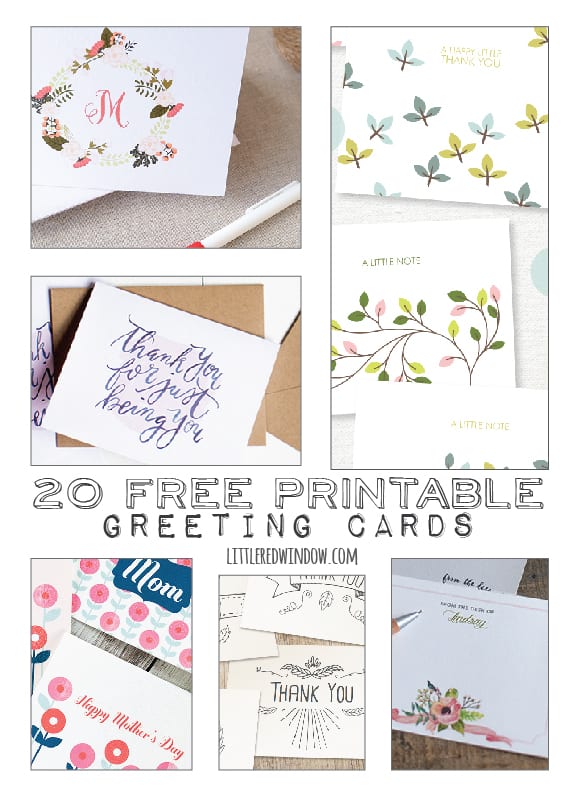 20 FREE Printable Greeting Cards for all occasions littleredwindow