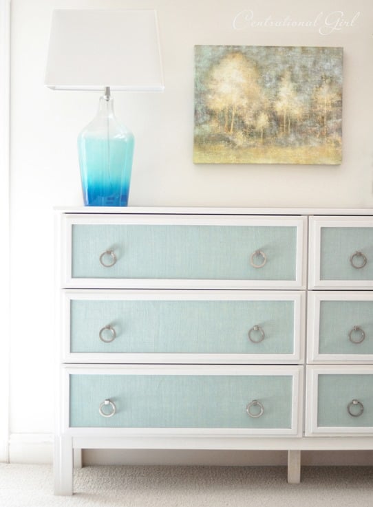 ikea-dresser-makeover-with-blue-burlap-panels