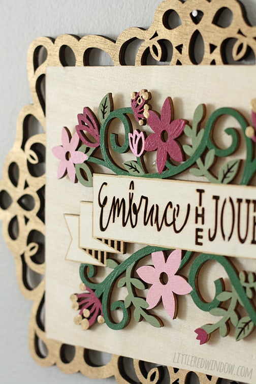Painted Inspirational Sign | littleredwindow.com | A pretty reminder to embrace the journey!