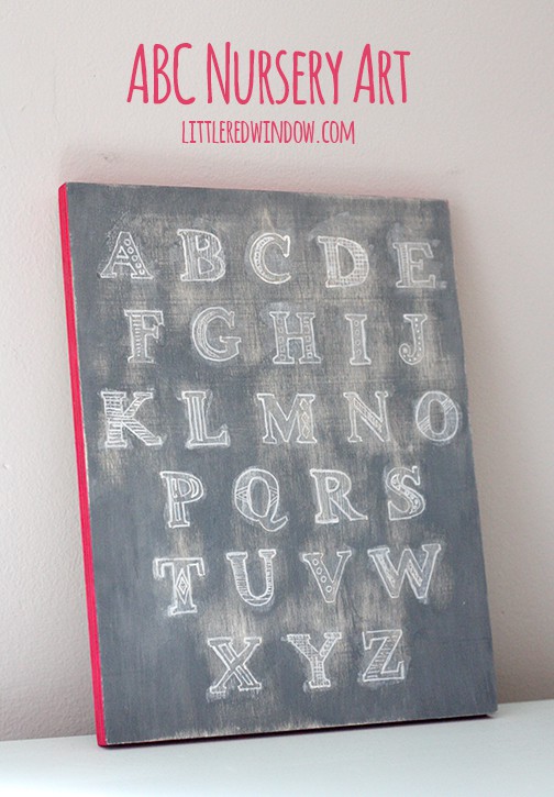 ABC Alphabet Nursery Art | littleredwindow.com