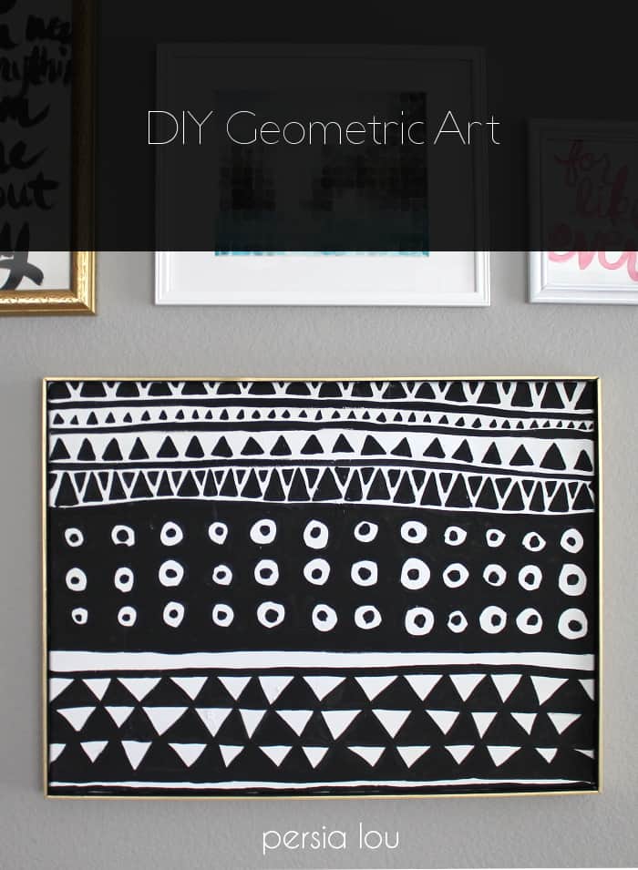 black and white tribal geometric art print