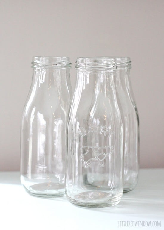 How to Chalk Paint Glass Milk Bottles Little Red Window