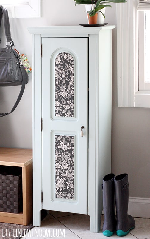 Painted Entryway Wood Cabinet | littleredwindow.com