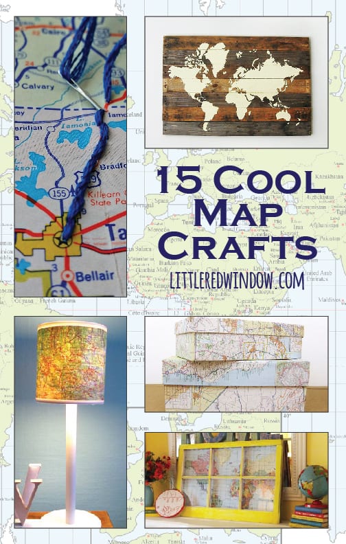 15 Cool Map Crafts, recycle and repurpose old maps! | littleredwindow.com