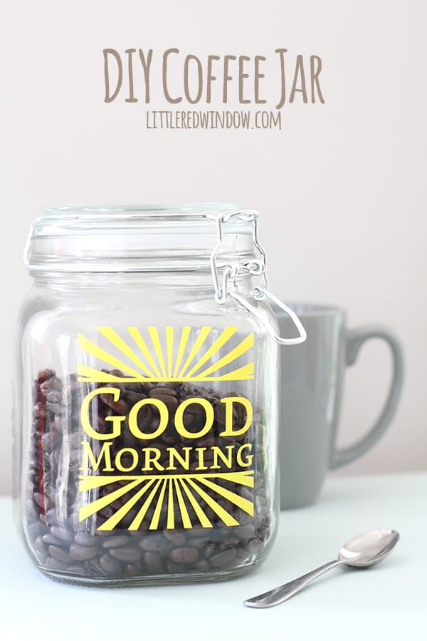 DIY Coffee Storage Container | littleredwindow.com | This cute and sunny coffee container is super easy to make yourself!