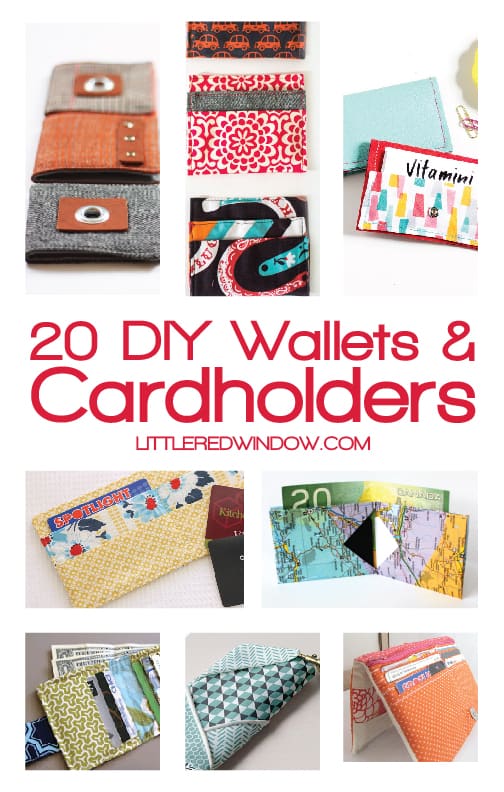 20 DIY Wallets and Cardholders to keep you organized! | littleredwindow.com 