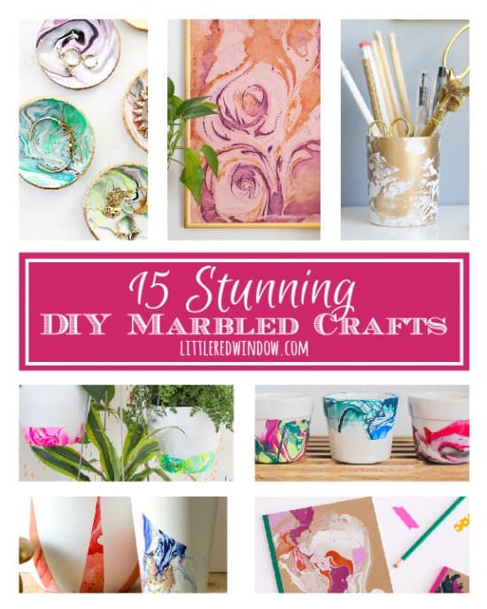 15 Stunning DIY Marbled Crafts - Little Red Window