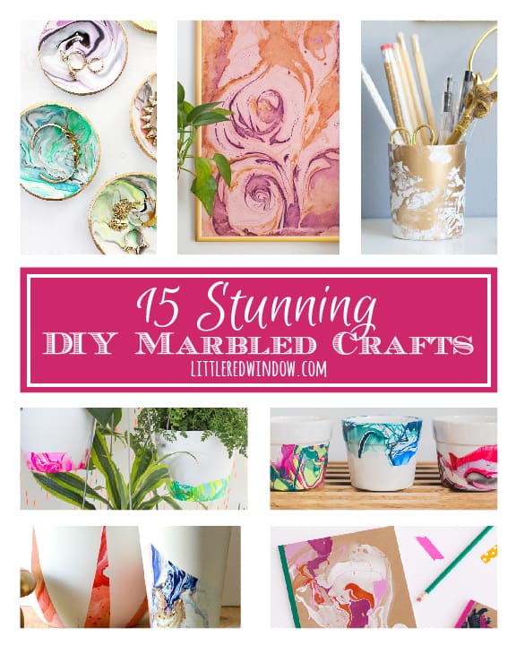 15 Stunning DIY Marbled Crafts! | littleredwindow.com