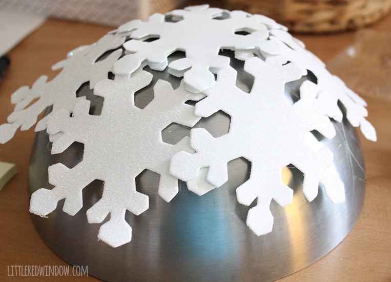 Easy DIY Snowflake Candle Holder| littleredwindow.com | This would be a fun project to make with older kids! 
