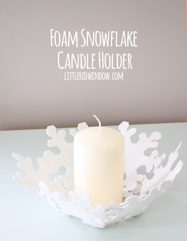 Easy DIY Snowflake Candle Holder| littleredwindow.com | This would be a fun project to make with older kids!