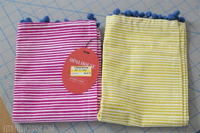Sew up an adorable Tea Towel Tote in way less than an hour and with only a few seams!