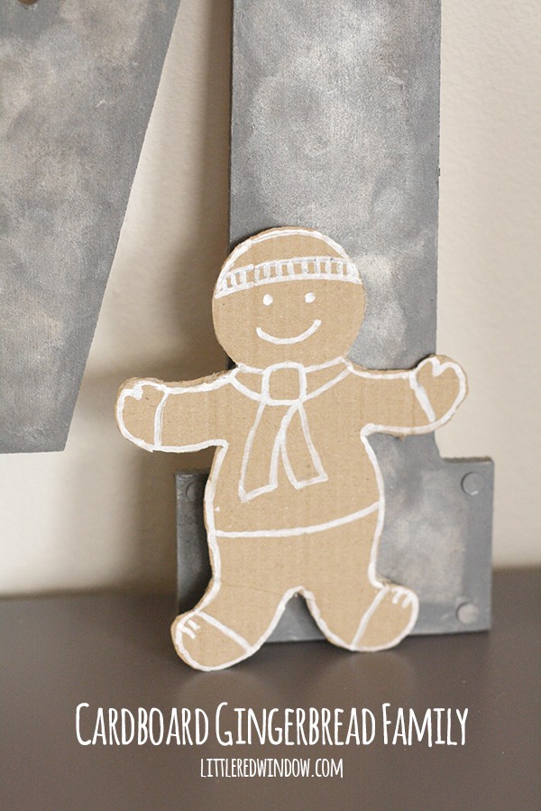 Cardboard Gingerbread Man Family | littleredwindow.com